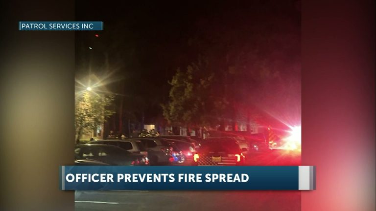 Nighttime scene of the apartment fire at Awbrey Pines Apartments in Bend, Oregon